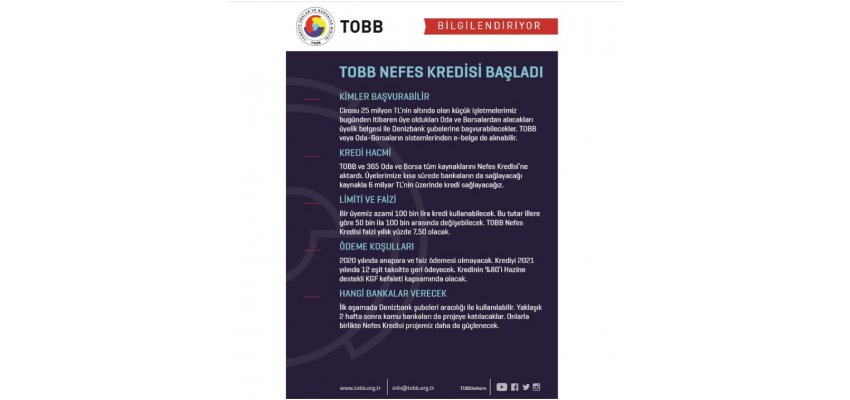 TOBB NEFES KREDİSİ HAKKINDA BORSAMIZ YÖNETİM KURULU BAŞKANI MUSTAFA DOĞRUNUN BASIN AÇIKLAMASI