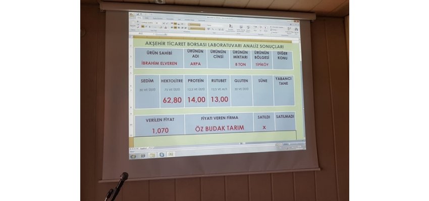 BORSAMIZDA 2019 YILI İLK HASAT ÜRÜN SATIŞI GERÇEKLEŞTİRİLDİ